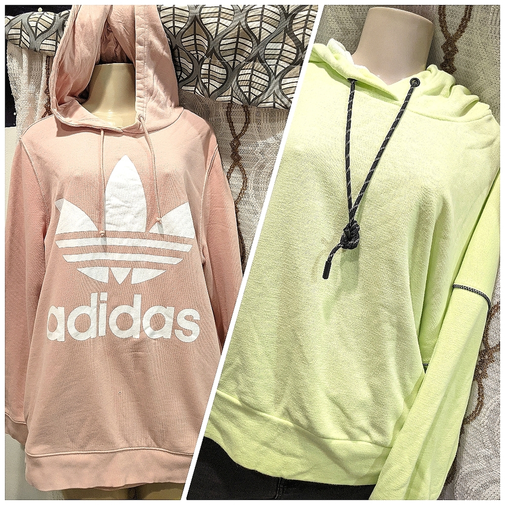 Bundle of 2 Hoodies Adidas Elodie Pink Neon L XL